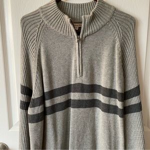 NWOT Chatham Road Men’s Gray 3/4 Zip Sweater
